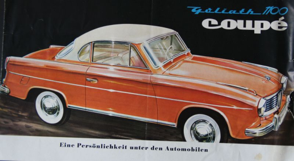 Goliath Hansa 1100 Coupe Modelprogram 1957 Carbrochure  (10020)